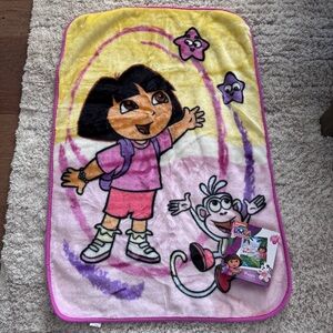 Vintage Dora The Explorer fleece Throw Blanket